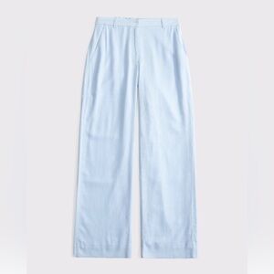 A&F Sloane Tailored Linen-Blend Wide Leg - Light Blue (26R)